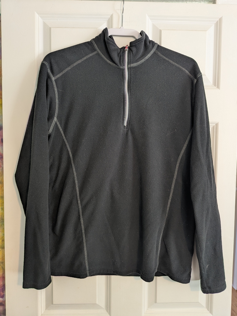 Eddie Bauer Black Quarter Zip Fleece Thermal Pullover